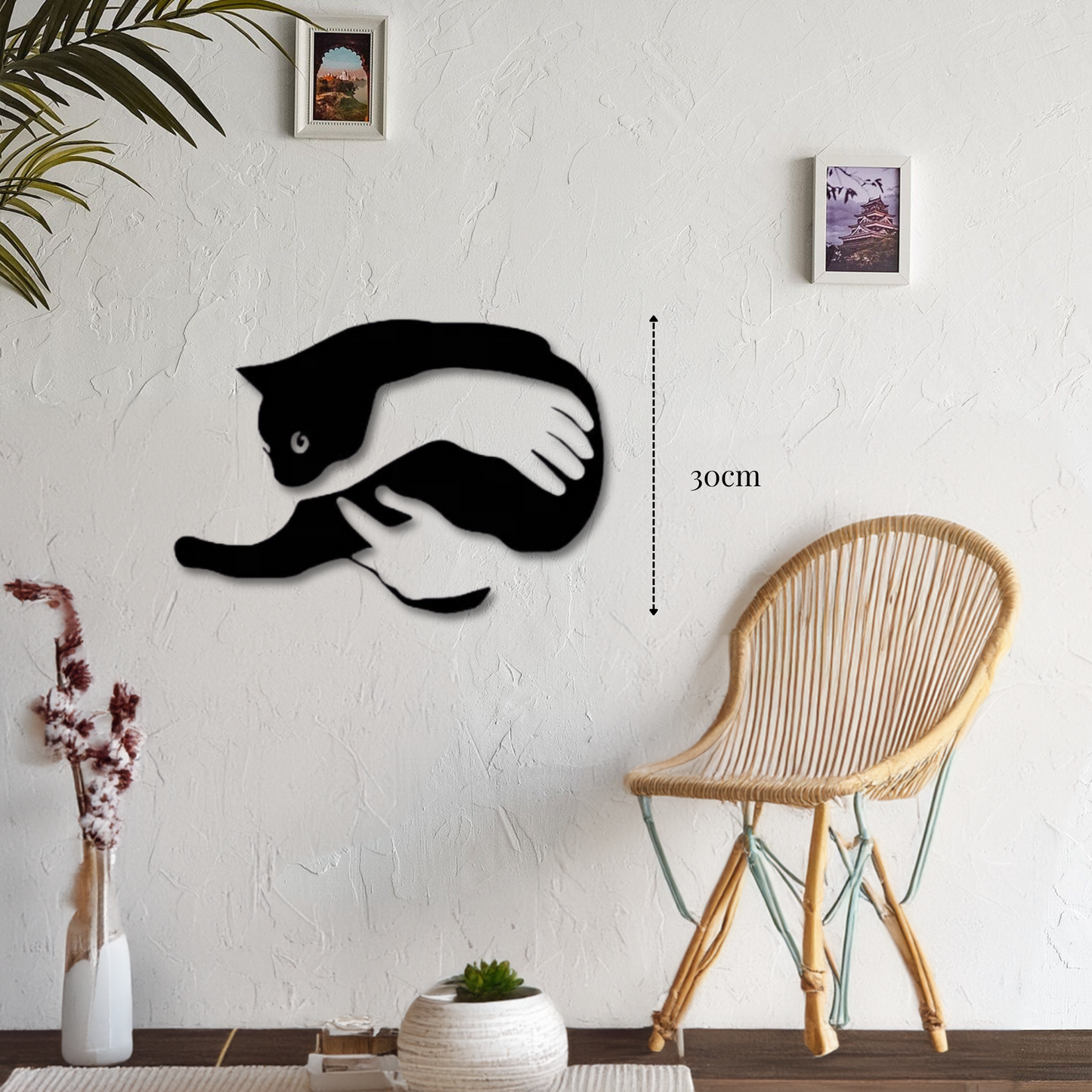 petite décoration murale chat câliné